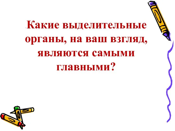 -Какие выделительные органы, на ваш взгляд, являются самыми главными?