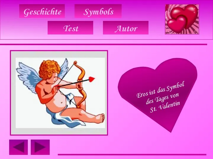 Geschichte Symbols Test Autor Eros ist das Symbol des Tages von St. Valentin