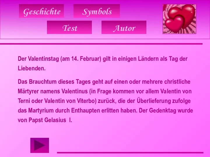 Geschichte Test Autor Symbols Der Valentinstag (am 14. Februar) gilt in