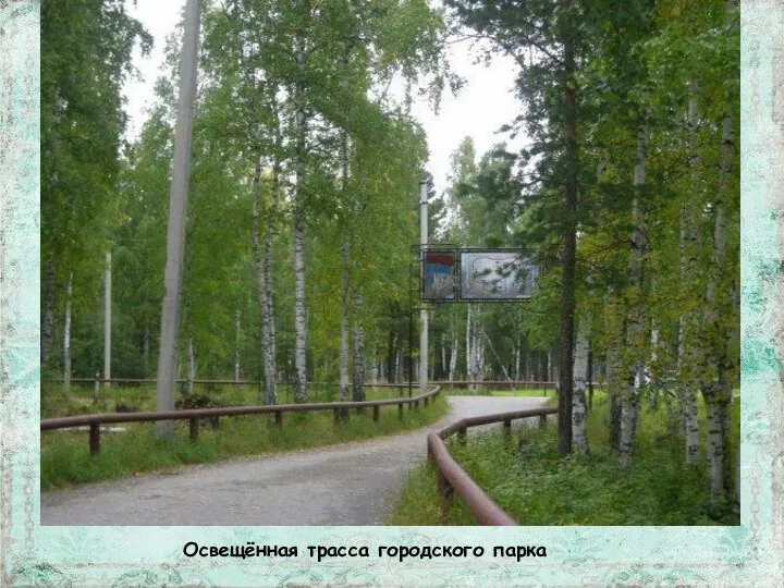 Освещённая трасса городского парка