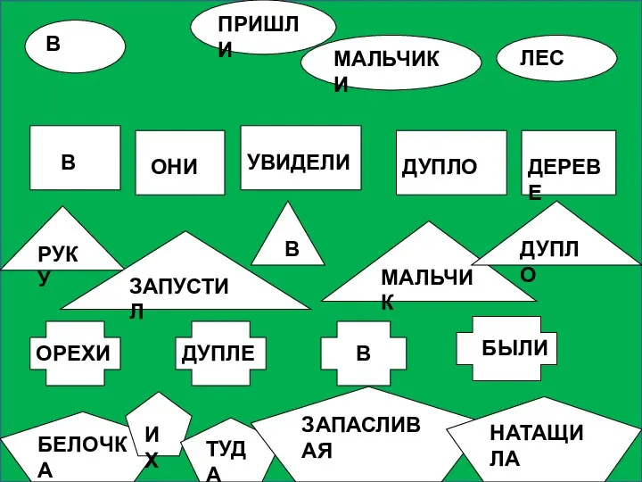 В ПРИШЛИ МАЛЬЧИКИ ЛЕС В ОНИ УВИДЕЛИ ДУПЛО ДЕРЕВЕ РУКУ ЗАПУСТИЛ