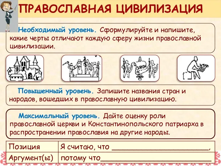 Необходимый уровень. Сформулируйте и напишите, какие черты отличают каждую сферу жизни