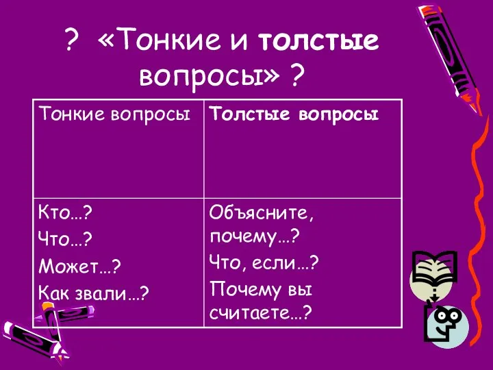 ? «Тонкие и толстые вопросы» ?