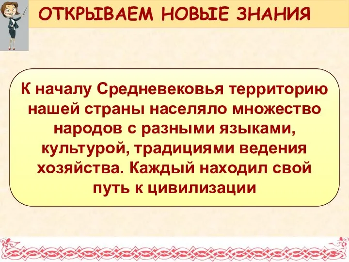 К началу Средневековья территорию нашей страны населяло множество народов с разными