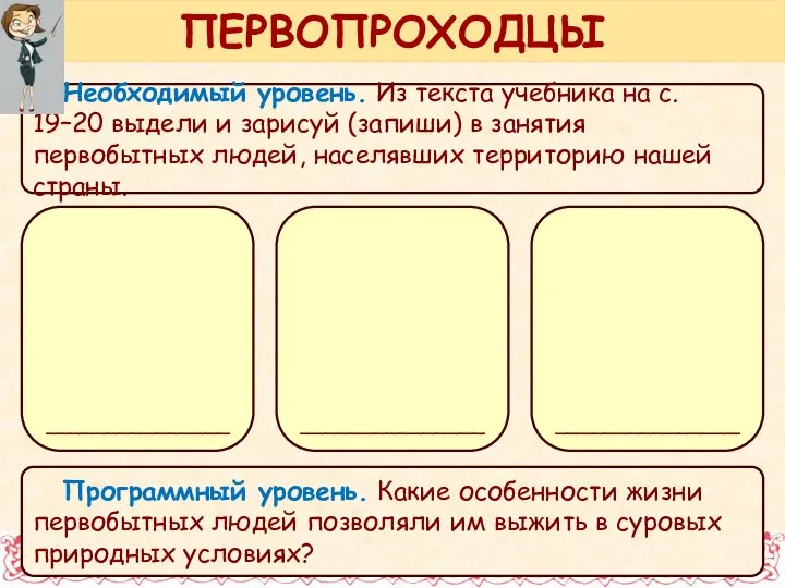 Необходимый уровень. Из текста учебника на с. 19–20 выдели и зарисуй