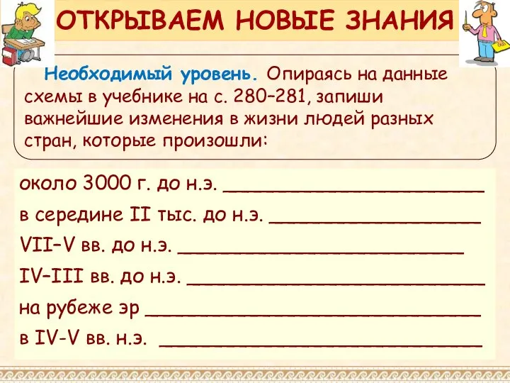 Необходимый уровень. Опираясь на данные схемы в учебнике на с. 280–281,