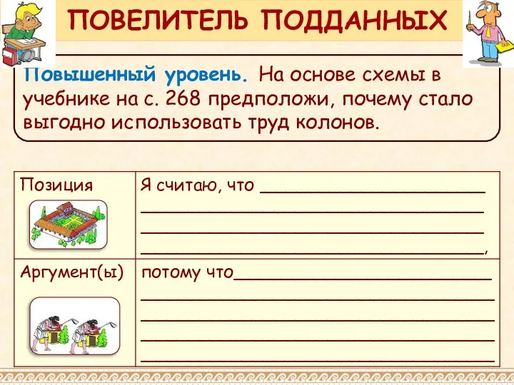 Повышенный уровень. На основе схемы в учебнике на с. 268 предположи,