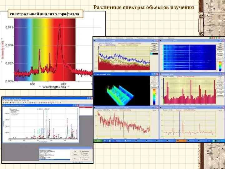 Различные спектры объектов изучения