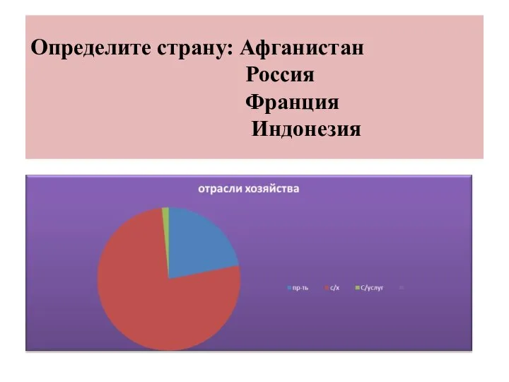 Определите страну: Афганистан Россия Франция Индонезия