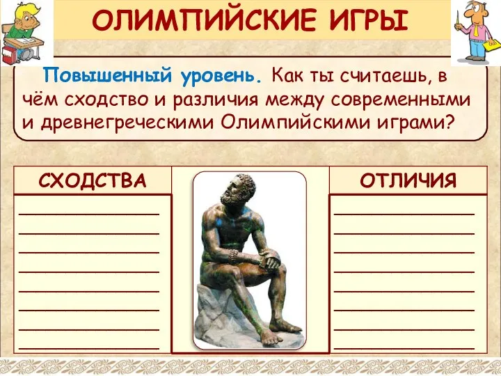 Повышенный уровень. Как ты считаешь, в чём сходство и различия между