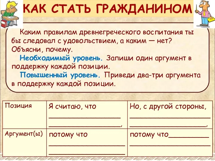 Каким правилам древнегреческого воспитания ты бы следовал с удовольствием, а каким