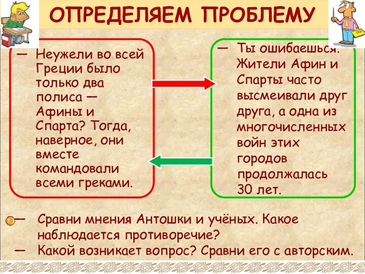 ОПРЕДЕЛЯЕМ ПРОБЛЕМУ Неужели во всей Греции было только два полиса —