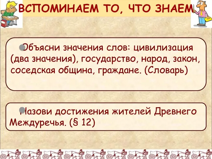 ВСПОМИНАЕМ ТО, ЧТО ЗНАЕМ