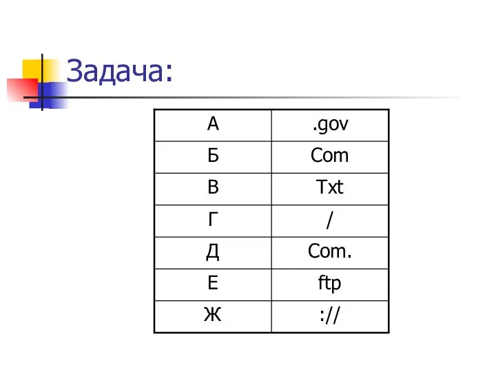 Задача: