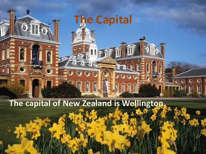 The Capital The capital of New Zealand is Wellington.