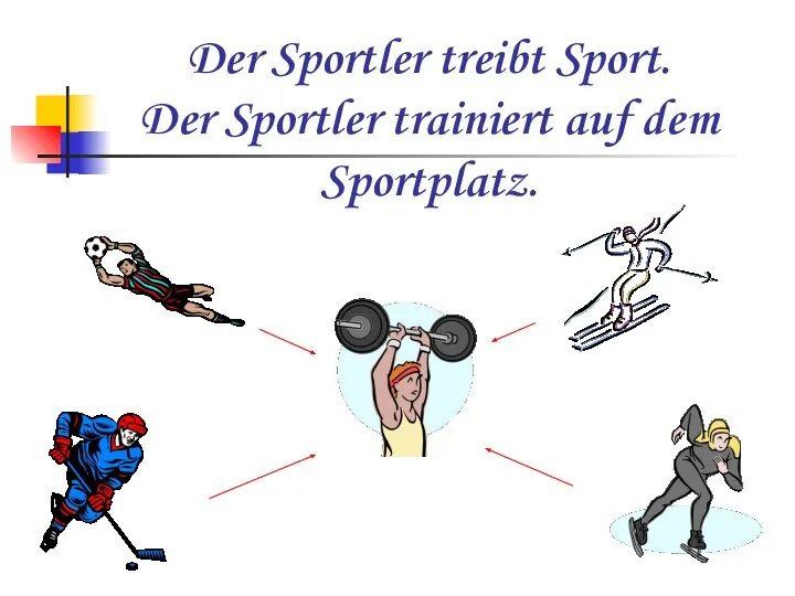 Der Sportler treibt Sport. Der Sportler trainiert auf dem Sportplatz.