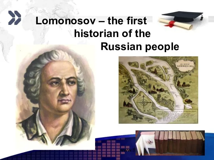 www.themegallery.com Lomonosov – the first historian of the Russian people .