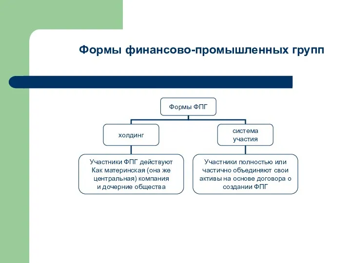 Формы финансово-промышленных групп