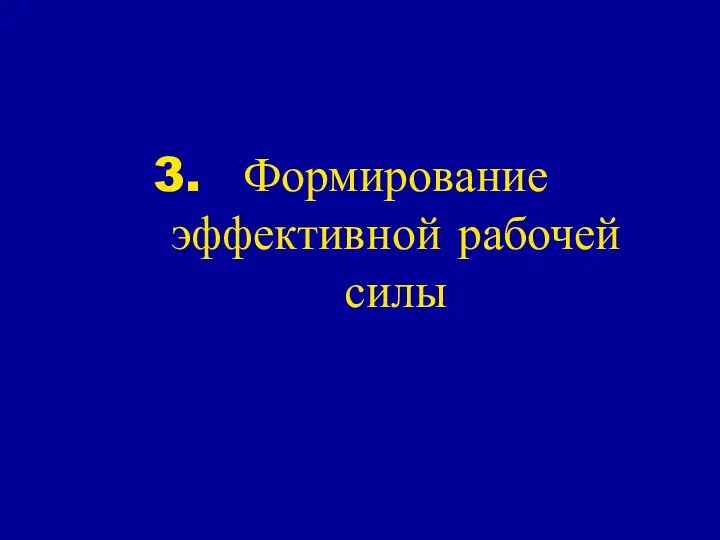 Формирование эффективной рабочей силы