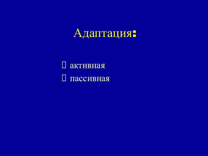 Адаптация: активная пассивная