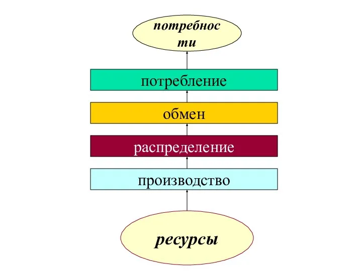 потребности ресурсы потребление обмен распределение производство