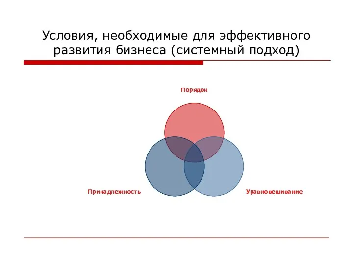 Условия, необходимые для эффективного развития бизнеса (системный подход)