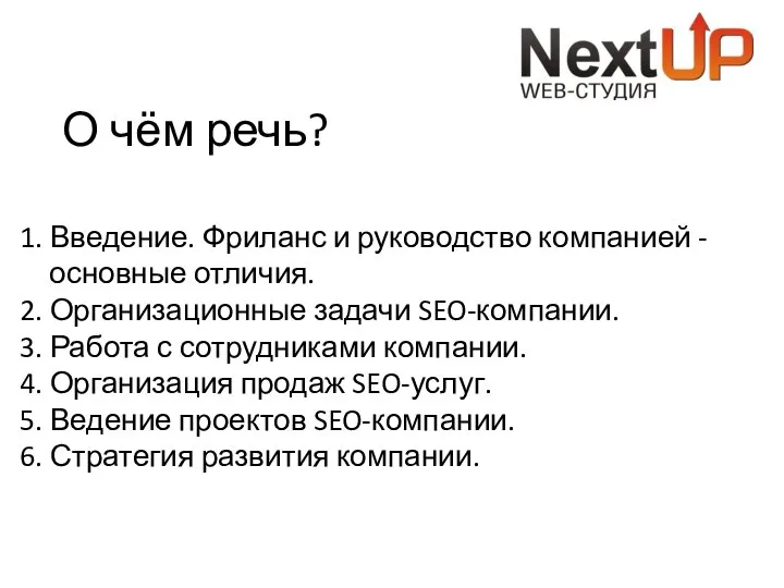 О чём речь? 1. Введение. Фриланс и руководство компанией - основные