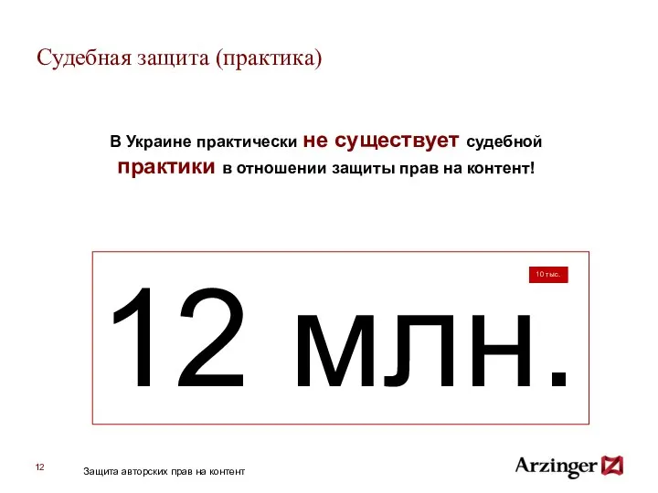 Судебная защита (практика) В Украине практически не существует судебной практики в