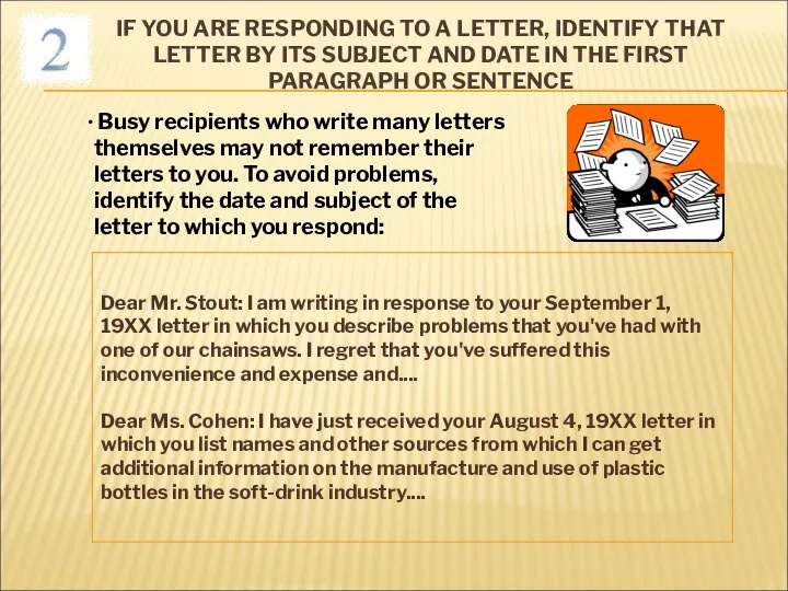 IF YOU ARE RESPONDING TO A LETTER, IDENTIFY THAT LETTER BY