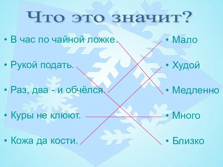 В час по чайной ложке. Рукой подать. Раз, два - и