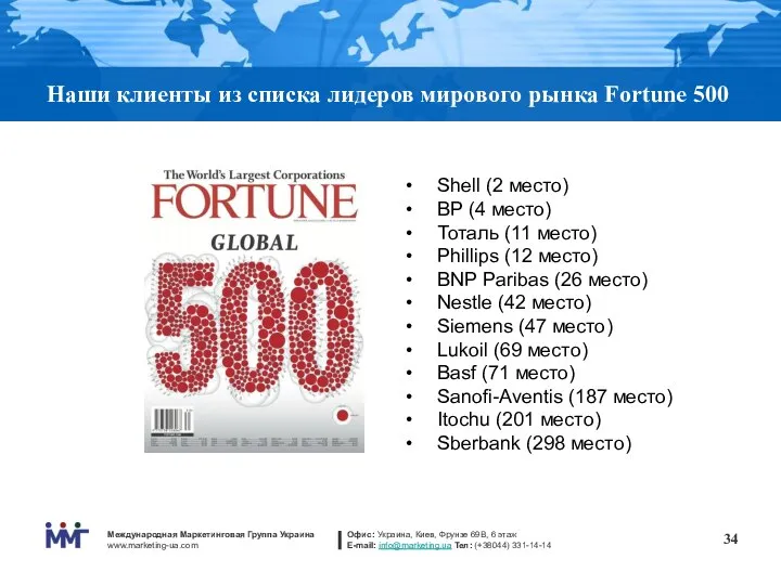 Наши клиенты из списка лидеров мирового рынка Fortune 500 Shell (2