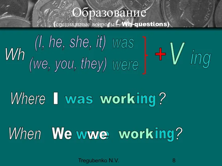 Tregubenko N.V. Образование (специальные вопросы – Wh-questions) was were + V