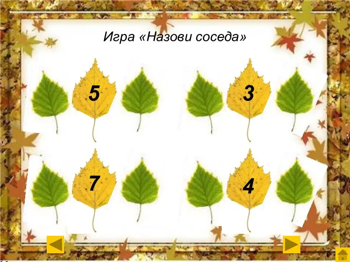 Игра «Назови соседа» 5 3 7 4 4 6 2 4 6 8 3 5