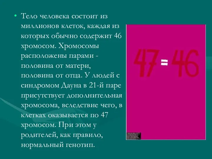 Тело человека состоит из миллионов клеток, каждая из которых обычно содержит