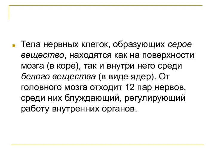 Тела нервных клеток, образующих серое вещество, находятся как на поверхности мозга