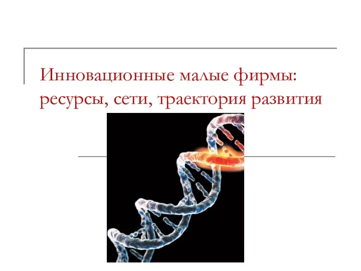 Инновационные малые фирмы: ресурсы, сети, траектория развития