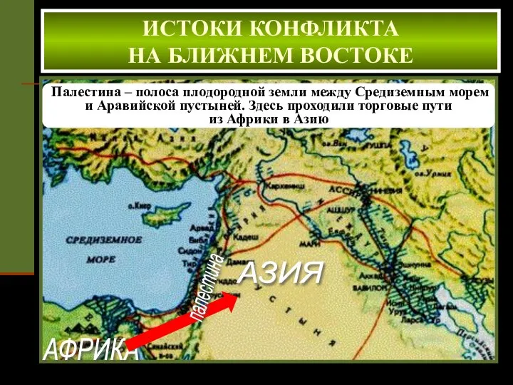 АФРИКА АЗИЯ палестина Палестина – полоса плодородной земли между Средиземным морем