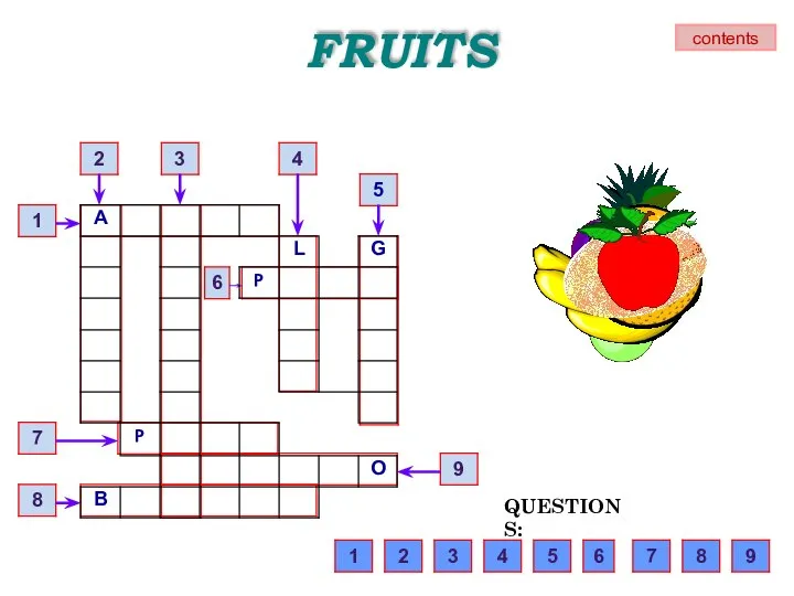 FRUITS QUESTIONS: contents