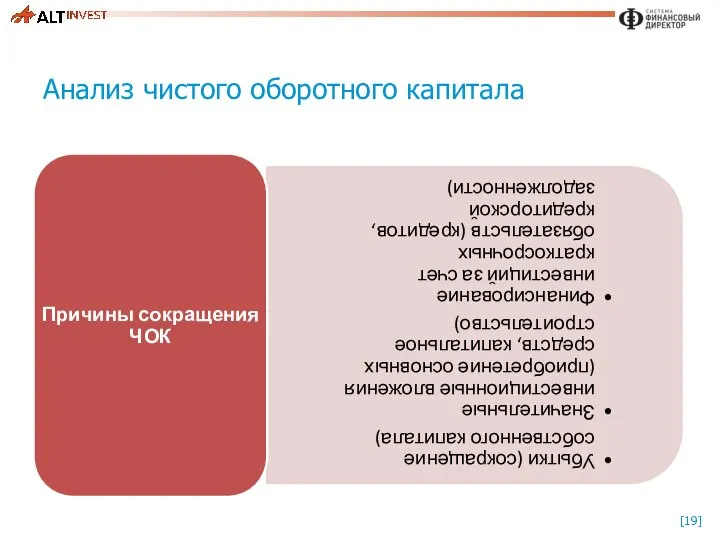 Анализ чистого оборотного капитала