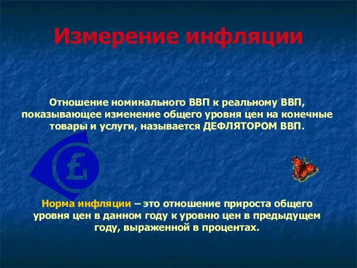 Измерение инфляции Отношение номинального ВВП к реальному ВВП, показывающее изменение общего