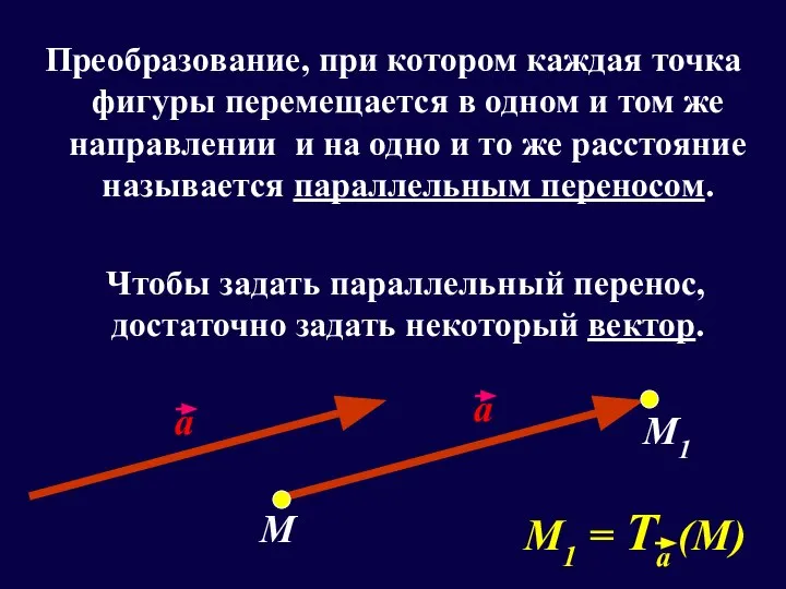 Преобразование, при котором каждая точка фигуры перемещается в одном и том