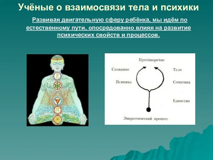 Учёные о взаимосвязи тела и психики Развивая двигательную сферу ребёнка, мы