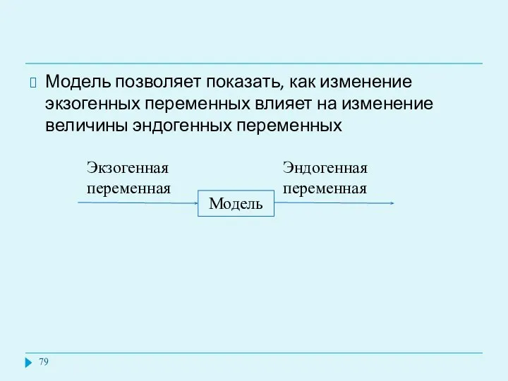 Модель позволяет показать, как изменение экзогенных переменных влияет на изменение величины