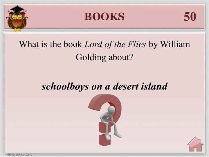 BOOKS 50 schoolboys on a desert island What is the book