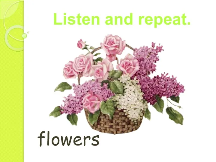 flowers Listen and repeat.