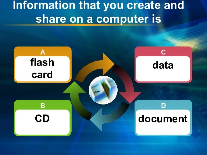 Information that you create and share on a computer is B