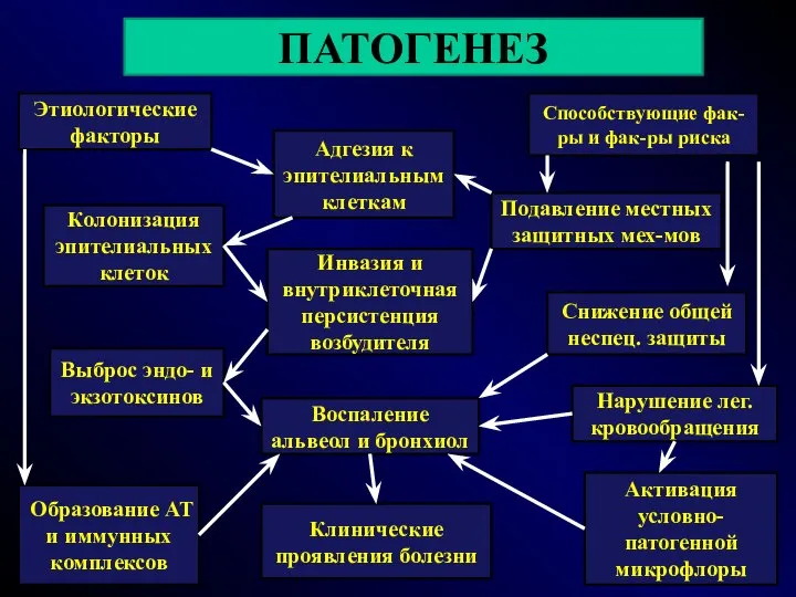 ПАТОГЕНЕЗ Этиологические факторы Выброс эндо- и экзотоксинов Колонизация эпителиальных клеток Клинические