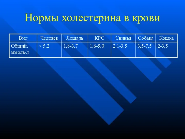 Нормы холестерина в крови