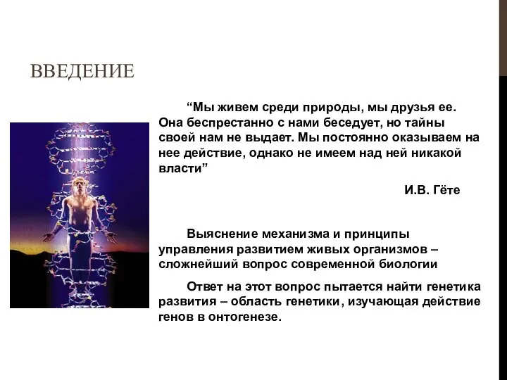 ВВЕДЕНИЕ “Мы живем среди природы, мы друзья ее. Она беспрестанно с