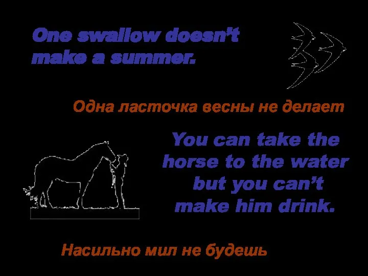 One swallow doesn’t make a summer. You can take the horse